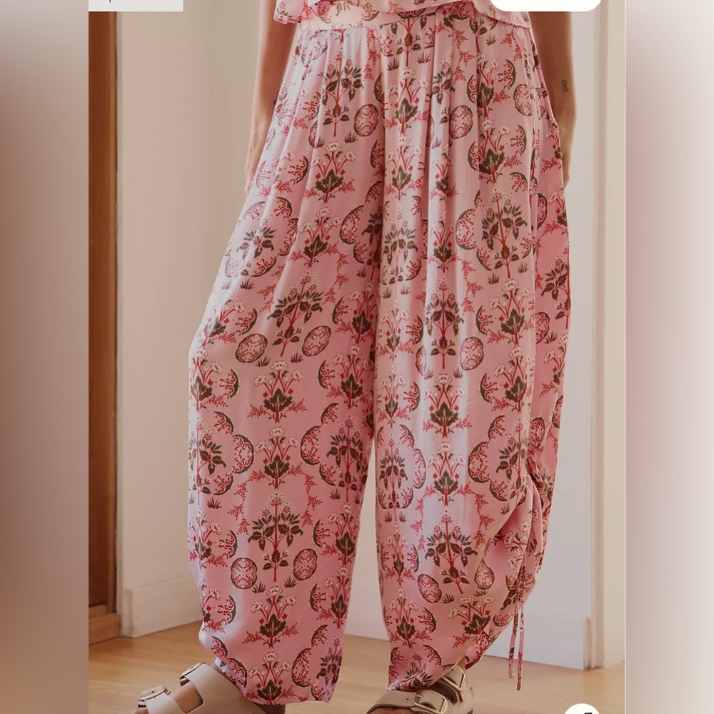 Anthropologie Silky Wide Leg Harem Pants Pajama Loungewear Bottoms Size XS - Picture 2 of 12